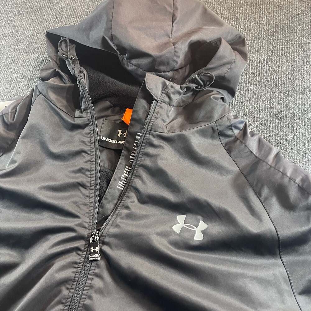 Under Armour Project Rock Storm Windbreaker Hooded Jacket Black large